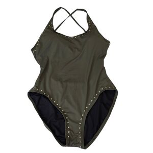 Michael Kors  one piece crisscross back studded swimwear